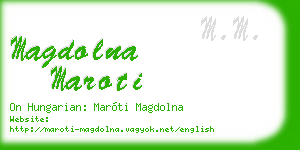 magdolna maroti business card